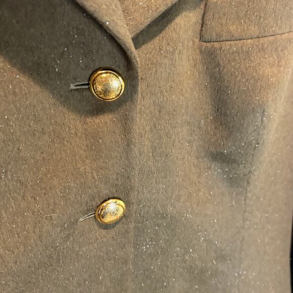 Escada Olive Green & Metallic Angora Blend Blazer Jacket - size 44 (US Large) - Picture 3 of 8